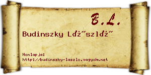 Budinszky László névjegykártya