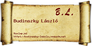 Budinszky László névjegykártya